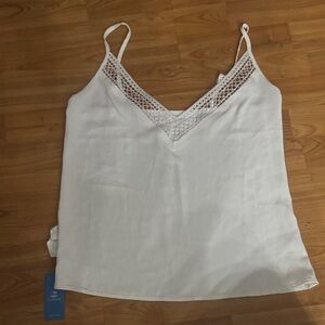 Cupshe White Cami with Lace Detail